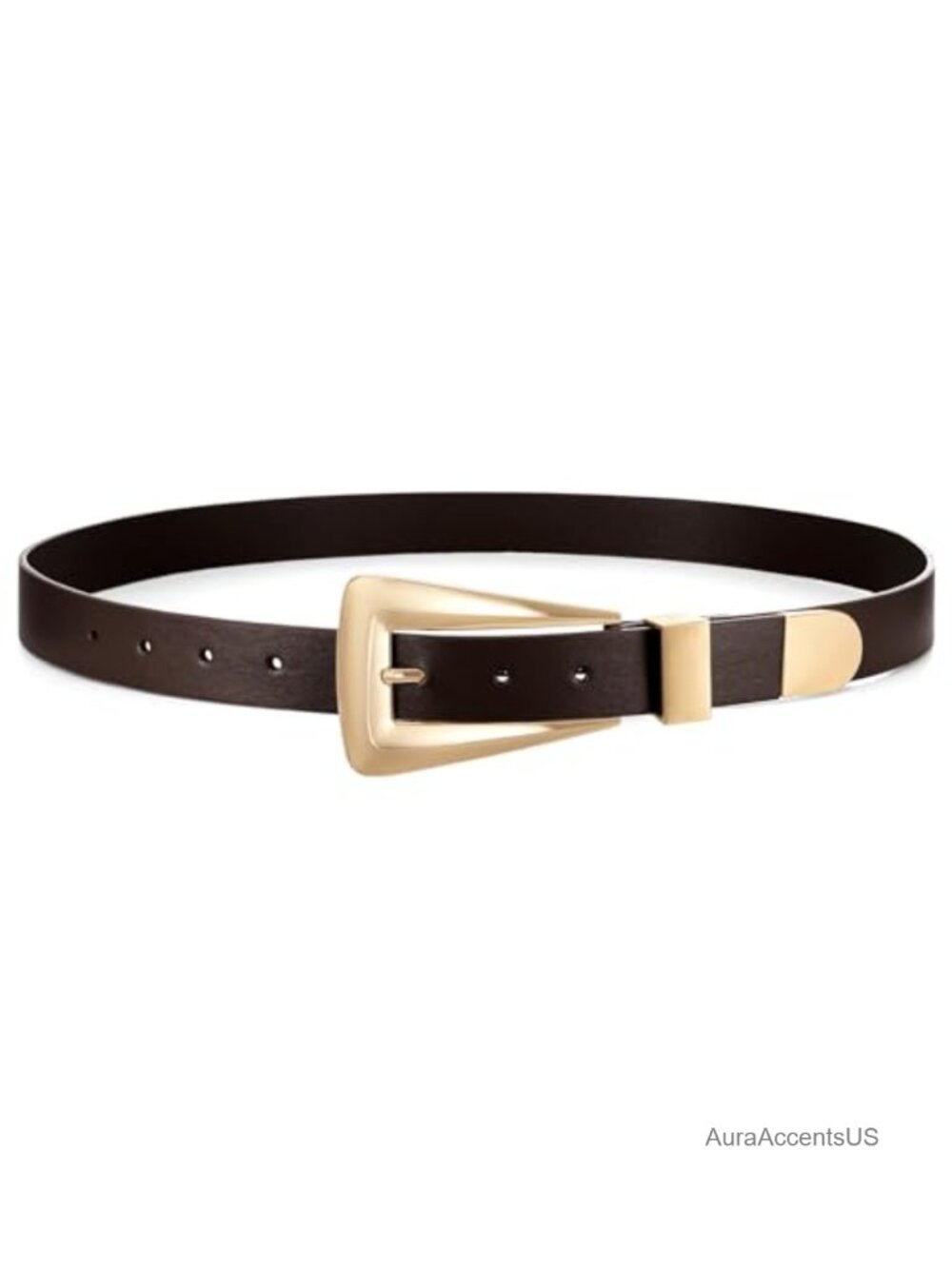 Women's Faux Leather Belt with Western Buckle for Jeans & Dresses